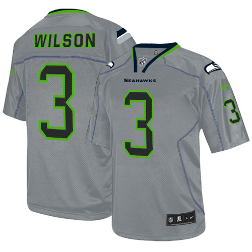 Men's Limited Russell Wilson Nike Jersey Lights Out Grey - #3 NFL Seattle Seahawks